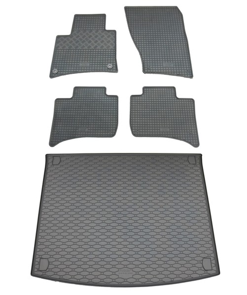 Gummi FußMatten Kofferraumwanne FüR VW Touareg 2 2010-2018 Im Set Gummimatten-image