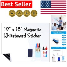 Peel and Stick Magnetic Whiteboard Sticker Quick Easy Installation 12"x18"