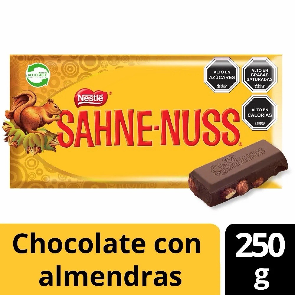 Nestlé Nata-Nuez Bloque de Chocolate con Leche con Almendras 250g Chile