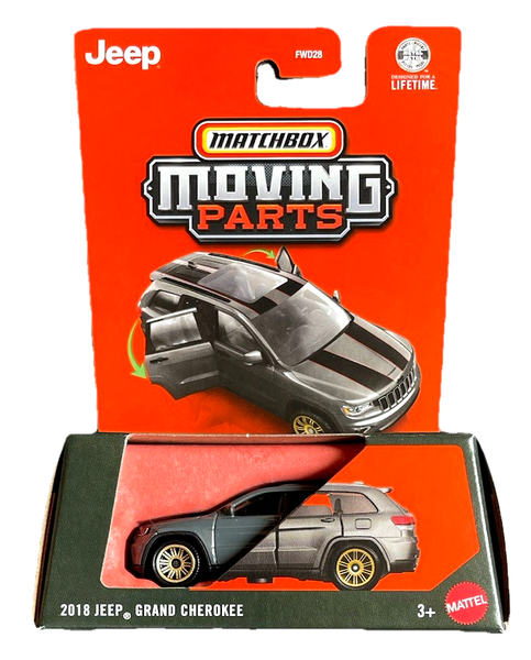 Matchbox 2018 Jeep Grand Cherokee Moving Parts 50/50 2026 1:64 Modellauto SUV US-image