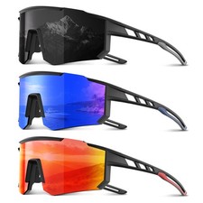 3 Pack Polarized Sports Sunglasses Men Women, Running Mens Sunglasses UV Prot...