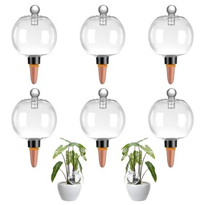 Self-Watering Plant Watering Globes - 17oz Drip Irrigation Bulbs, 6 Pack