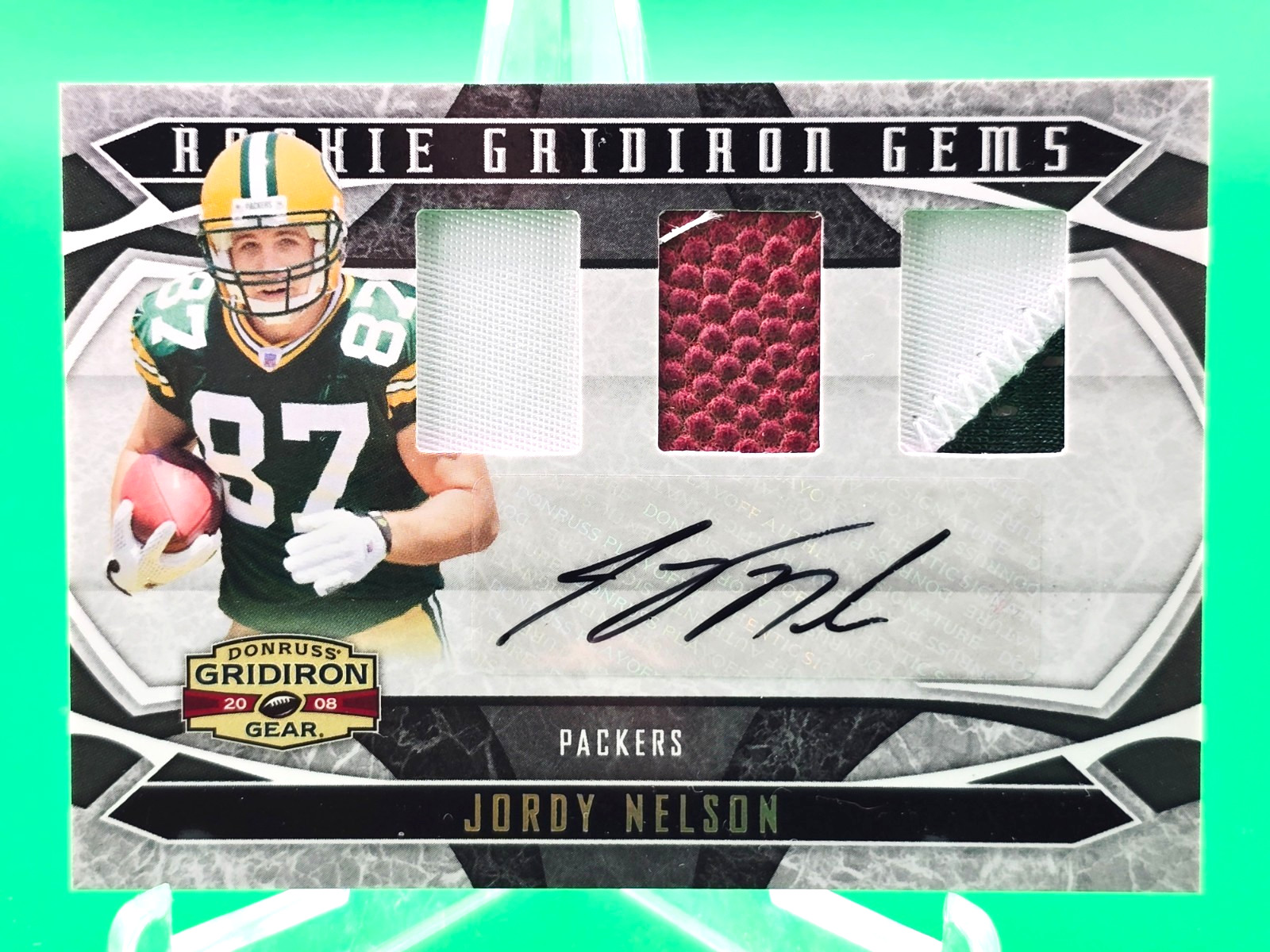 Jordy Nelson Donruss Gridiron Gear #223 Rookie Jersey Gem
