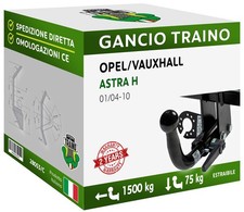 Per Opel ASTRA H 2 VOLUMI 5 pt GPL 04-10 Gancio Orizzontale Estraibile