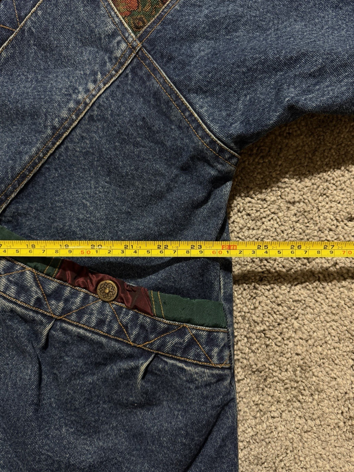 “ Current Seen” Vintage Denim Patchwork Coat -  W… - image 10