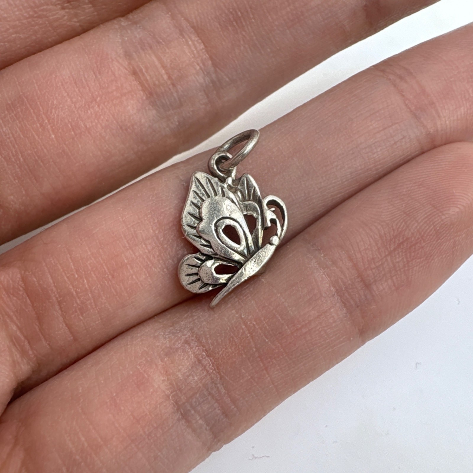 VTG Solid Sterling Silver 925 Flying Butterfly Pe… - image 5