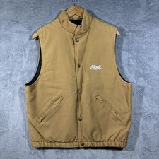 Vintage K Products Mack Vest Men M Brown Tan USA Made Logo 80s 90s Utility Vtg