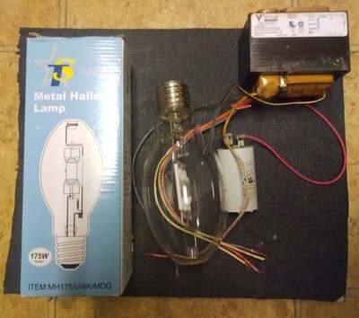 175 watt Metal Halide Ballast Bulb & Capacitor Kit 175w lamp 4000K  120-277 volt