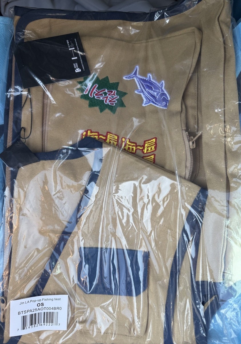 RUNSEOKJIN LA ポップアップ 限定品 FISHING VEST BTS Run Seokjin Ep Tour Jin Los Angeles Pop Up Exclusive