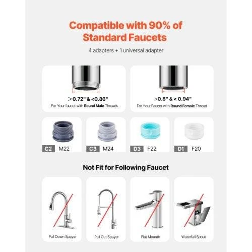 Filtro de agua horizontal de montaje en grifo purificador de agua para grifo de fregadero de carbono Foto 3 de 4