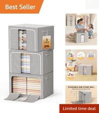 Stylish 3-Pack Clothes Organizers with Metal ...