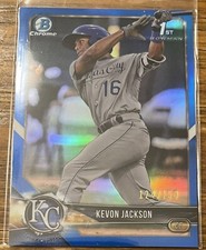 2018 Bowman Draft Chrome Kevon Jackson Blue Refractor /150 1st BDC-83 KC Royals