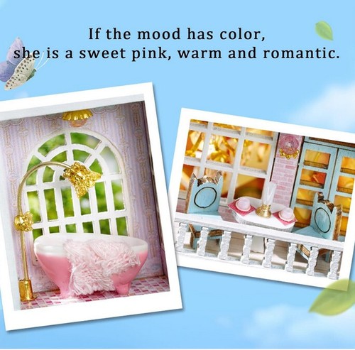 (#42) DIY Dollhouse Miniature House Kit with Furniture “Romantic Castle” - Picture 5 of 10