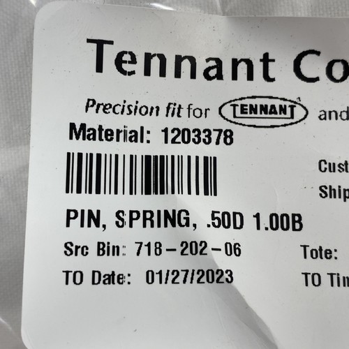 Tennant Pin Spring .50 Dia 1.00 Bore Part 1203378 - Picture 7 of 7