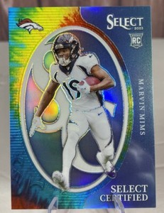 Marvin Mims Rookie 2023 Panini Select Certified Denver Broncos Tie Dye SSP 5/25