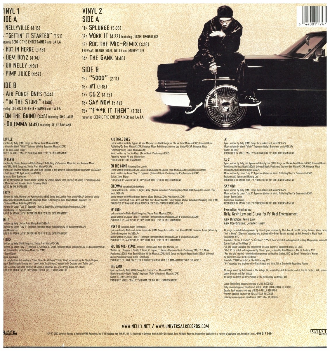 ☆希少☆ 2002 Nelly Nellyville 2枚組レコード vinyl Nelly