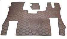 SCANIA S BROWN Premium HONEYCOMB Stitching Floor Mat Swivel Captain Folding Seat