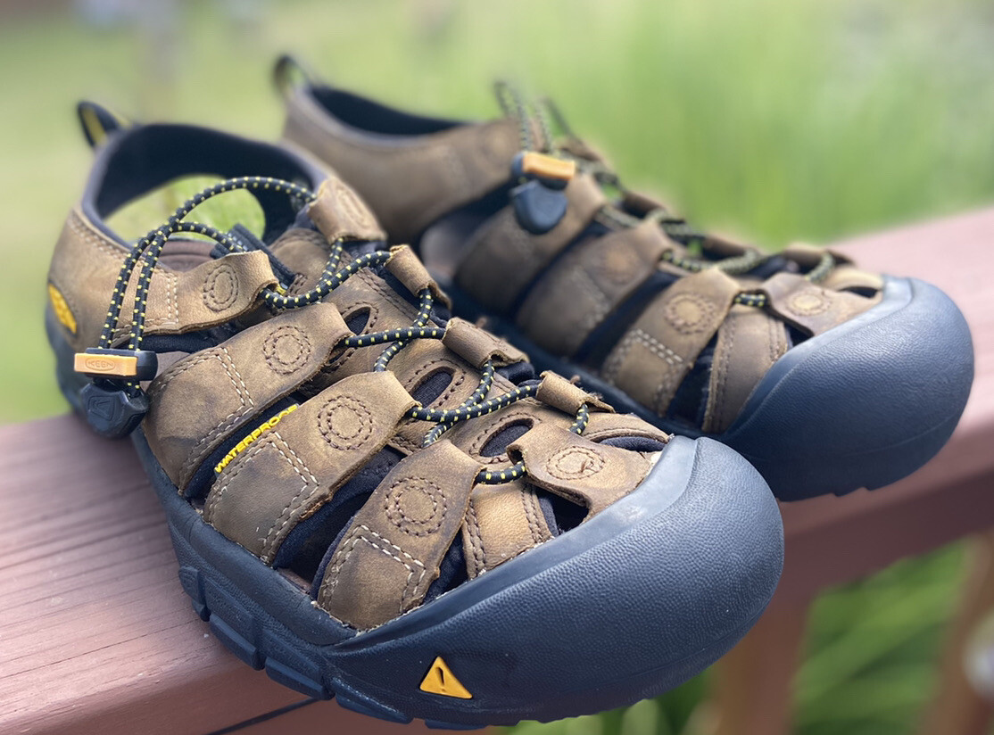 Scarpe da trekking KEEN marroni in pelle impermeabili da uomo taglia 8 5 ottime condizioni