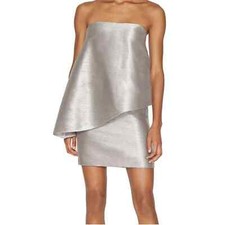 Halston Heritage Strapless Metallic Mini Dress SZ. 6