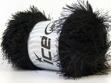 LG 100 gram Black Eyelash Yarn Ice Fun Fur 164 Yards 22697