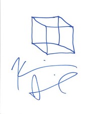 Kevin Smith Signed Autograph 8.5x11 Hand Drawn "Cube" Sketch  COA 