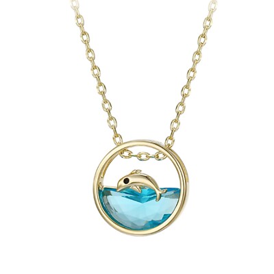 14K Gold Plated Jewelry Ocean Whale Pendant Necklace. Freedom Inner strength