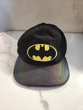 Vintage Batman Hat Cap Snap Back Black Yellow DC Comics Kids Boys Youth 90s