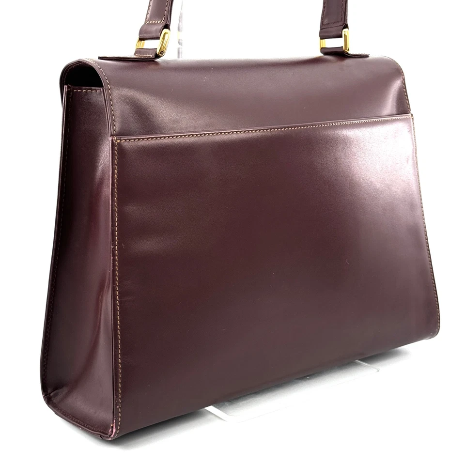 Bolso de Mano Cartier Un Asa Cuero Must Line Auténtico 0079 Foto 4 de 4