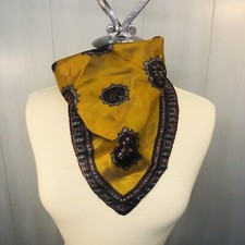 Vintage Made in Japan Paisley acetate scarf Gold, Maroon, Gray 19  X 19  