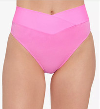Salt  Cove Juniors' Not What It Seams Crossover Bikini Bottoms Swim Pink M 1909