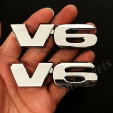 2x 3D Metal Chrome V6 Car Trunk Rear Fender Emblem Badge Decal Sticker SR5 4X4