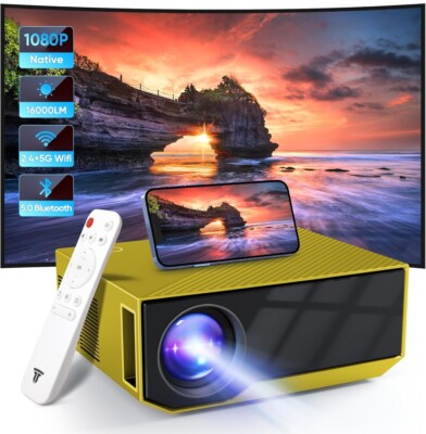 Projector with WiFi and Bluetooth, 16000Lumens 
