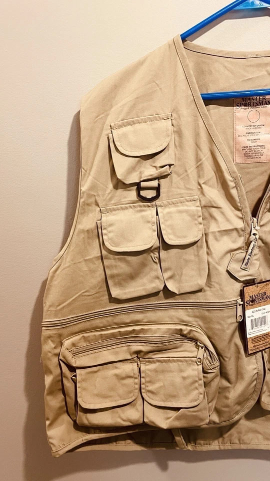 Master Sportsman Brown Pockets Vest Fishing/Hunting/Traveling 2XL - Image 2 of 4