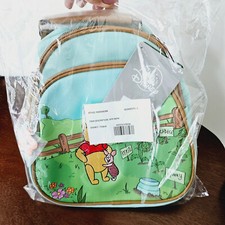 Disney Parks Embroidered Winnie The Pooh  Pals Mini Faux Leather Backpack NWT
