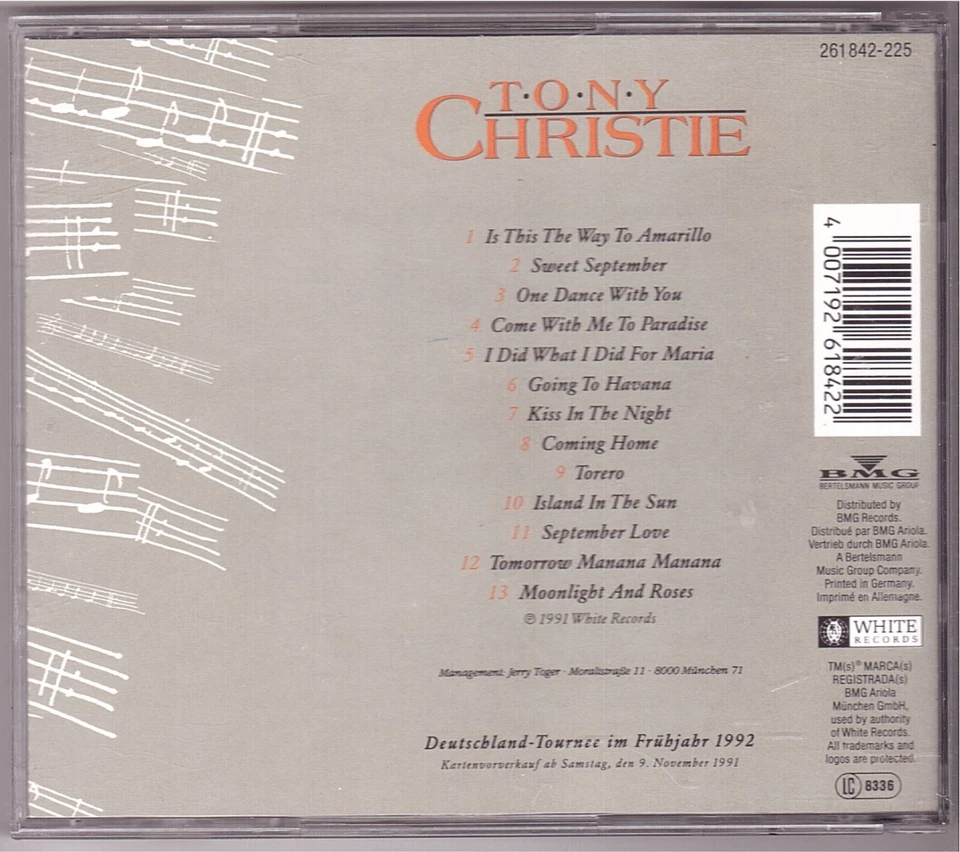 Tony Christie - Welcome To My Music (CD 1991) - Bild 2 von 3