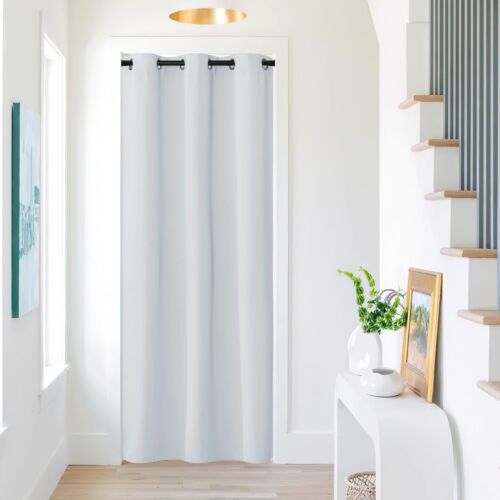 Door Curtain 80 inches Length, Room Darkening Privacy Doorway Drape Easy Slid...