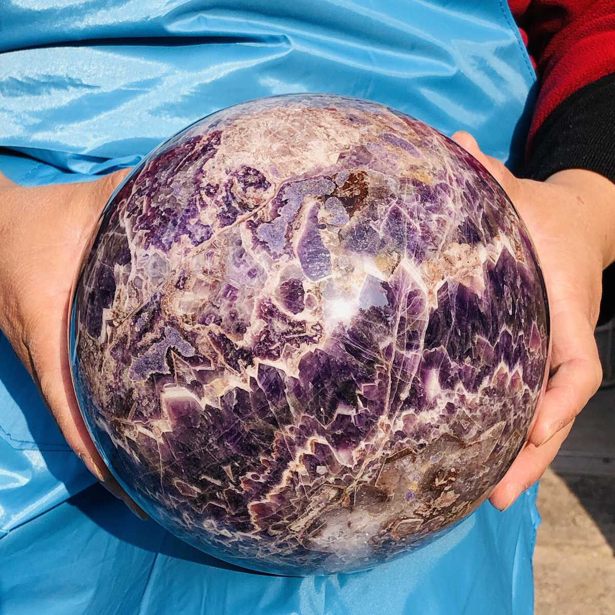 7350G Natural Amethyst Quartz Crystal Sphere Ball for Healing & Meditation