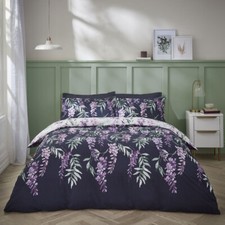 Image of Catherine Lansfield Wisteria Easy Care Reversible Duvet Cover Set