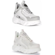 Scarpe da ginnastica Buffalo Cld Chai Vegan basse plateau donna bianco grigio UK 3 - 8