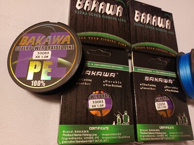 BAKAWA 100M*8 1.0 Strands Geflochtene Angelschnur 0,18 MM Japan 100% PE Blau
