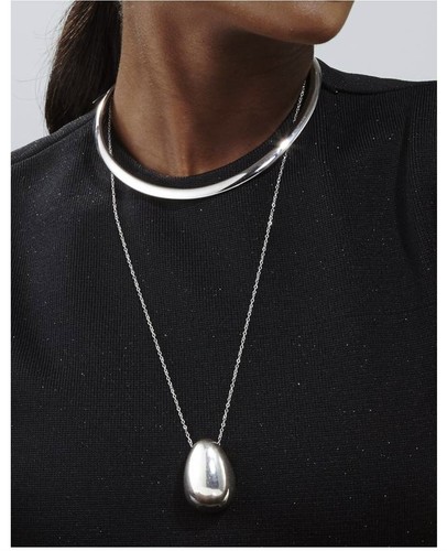 Egg Pendant Necklace 18kWhite Gold Brand New ✨️ - Picture 17 of 17