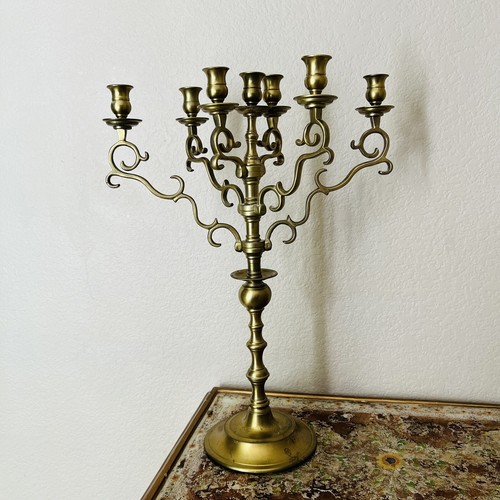 Early 20th Century Ornate Brass Candelabra. - 第 5/16 張圖片