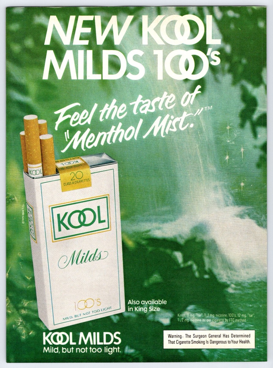 kool com login cigarettes 1979 KOOL MILDS CIGARETTES Vintage 8