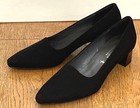 Peter Kaiser "Basima" New Women's Black Court Shoe in Stretch, Leather Lined