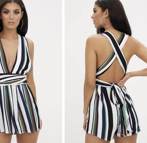 white playsuit pretty little thing