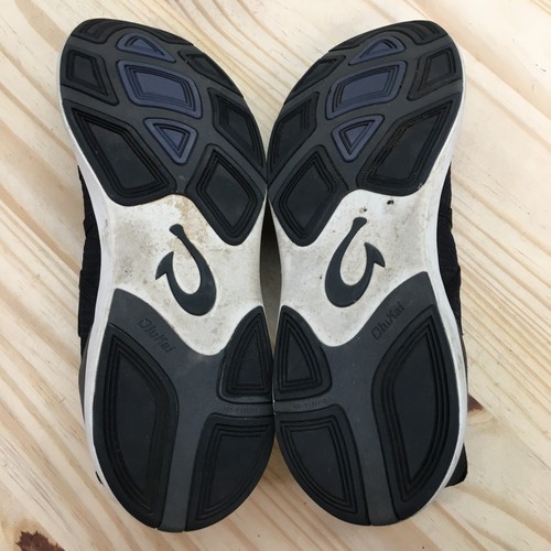 OluKai Shoes Mens 10 Mio LI Running Sneakers Black Leather Athletic 10440-4040 - Picture 9 of 17