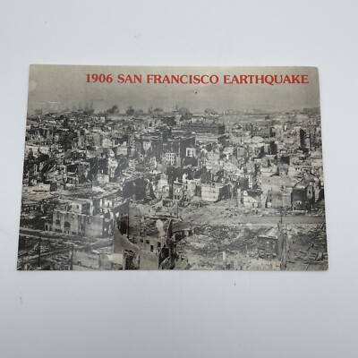 San Francisco Earthquake 1906 Postcard California Historical Aerial Scene VTG