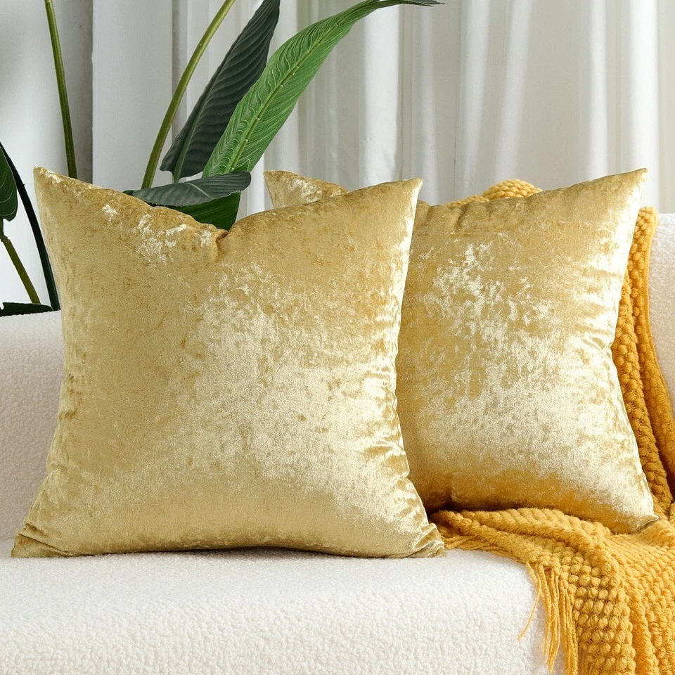Luxury Crushed Velvet Cushion Cover Throw Pillow Cases Decor 16" 18" 20" 22" 24" - Image 3 of 4