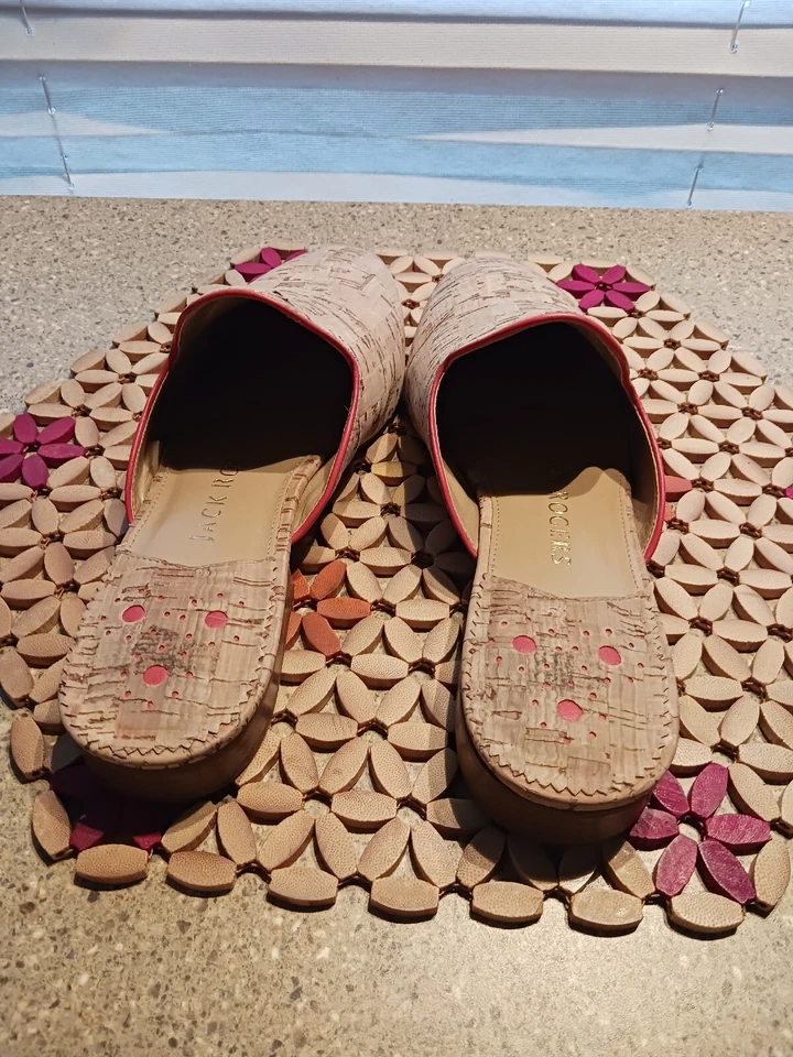 Jack Rogers Talla 9 Corcho Puntera Cerrada Slide Acento Naranja Foto 3 de 4