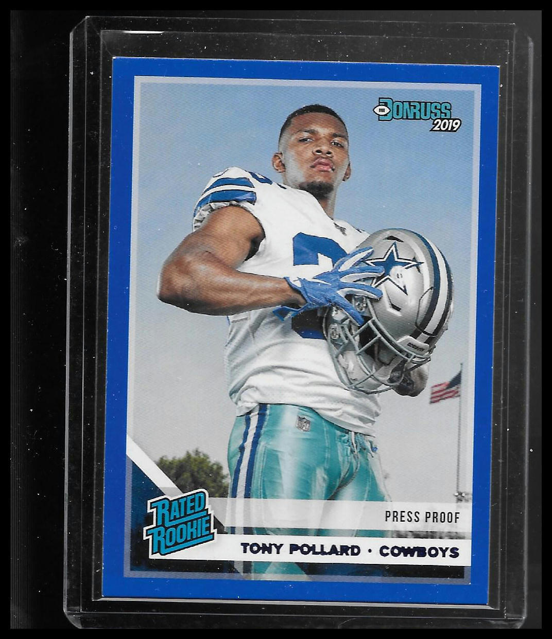 2019 Donruss #337 Tony Pollard Press Proof Blue